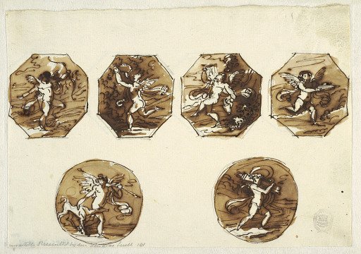 Putti in Four Octagons and Two Circles