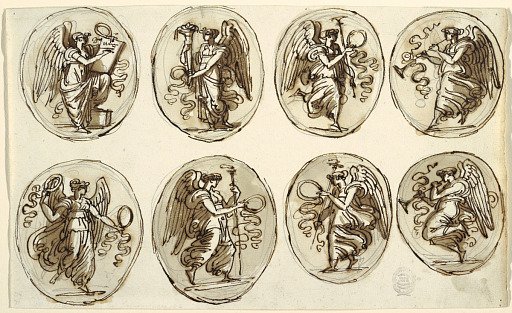 Ceiling Design, History, Abundance in Six Ovals, Sala di Ercole ed Ebe, Palazzo Gessi, Faenza