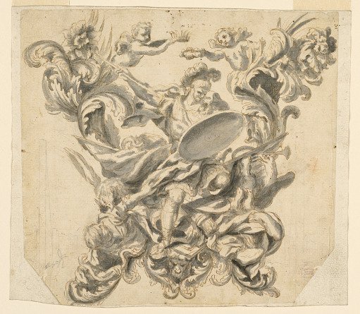 Design for the Rear of a Carriage with Valor Victorious over Vice and Arrogance