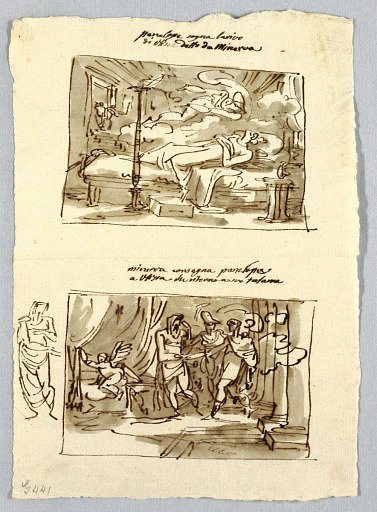Sketchbook Page with Classical Scenes