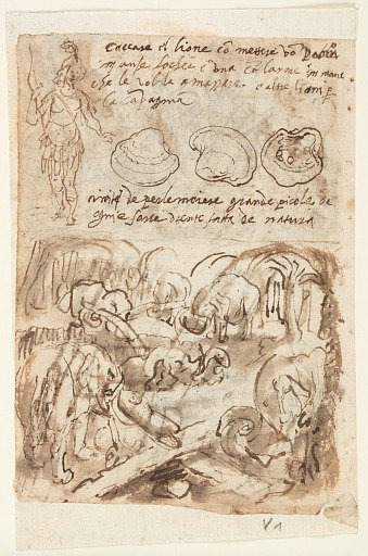 Standing figure,Oyster Shells [above]; Elephants Helping Each Other Out of a Trap [below]