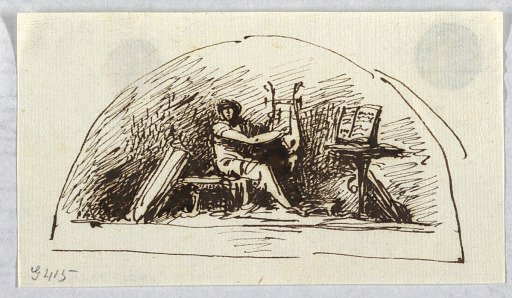 Lunette with Music and Poetry