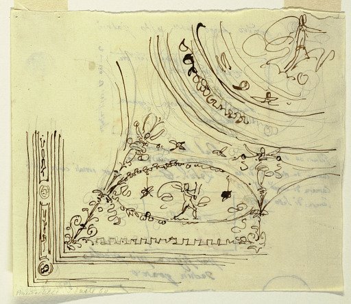 Design for One Quarter of a Ceiling with a Central Circular Decoration