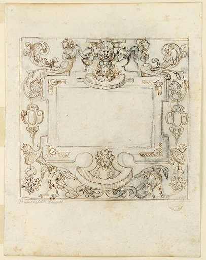 Decorative Frame; verso: Frieze with Pageant