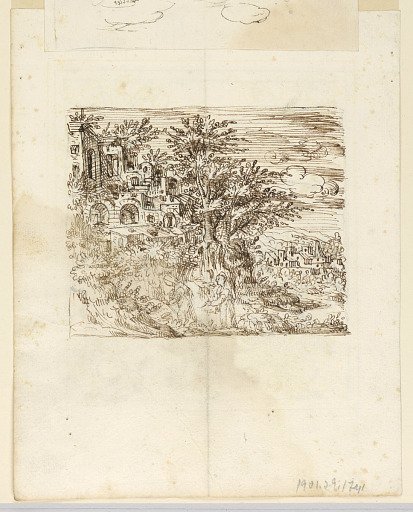Landscape; verso: Grotesque Design