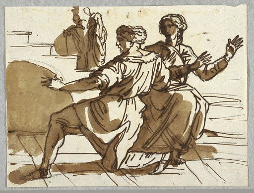 Man and Woman, Cartoon for "Death of Ananias" after Raphael Sanzio