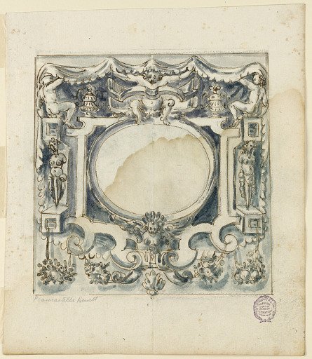 Project: decoration with escutcheons, (A) of a square, (B) of a horizontally oblong panel