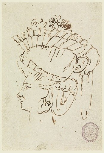 Head of a Woman Wearing a Hat