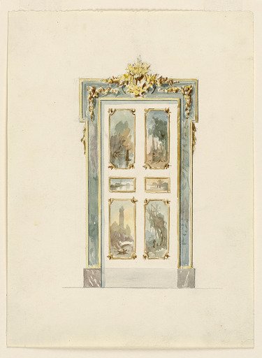 The elevation of a door in Rococo style