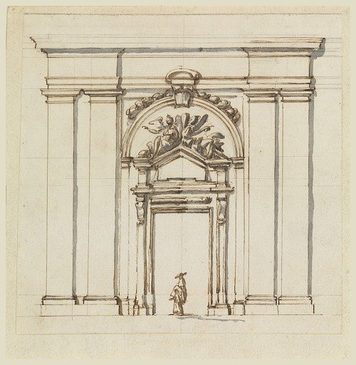 Design for the Section of a Part of a Wall with a Doorcase
