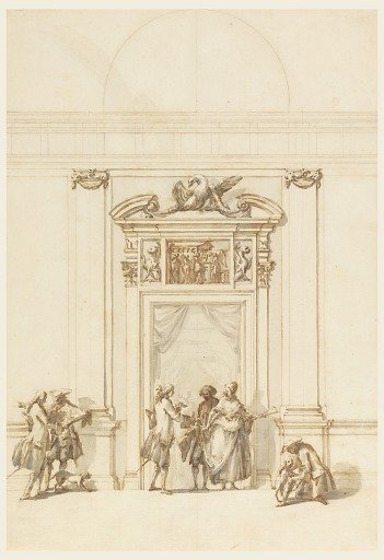 Design for the North Portal, Grand Gallery, Villa Albani, Rome, Italy