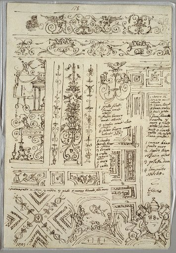 Decorative Studies of Candelabrum and a Ceiling