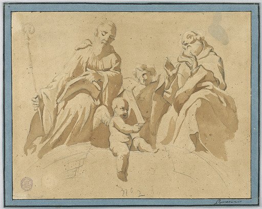 Sketch for a wall paiting: Two sainted monks
