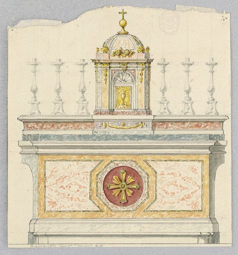 Project for an altar: intended to be executed with colored marble and gilded bronze