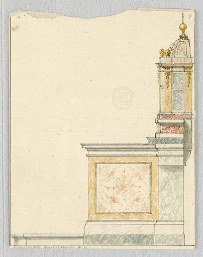 Project for an altar: intended to be executed with colored marble and gilded bronze