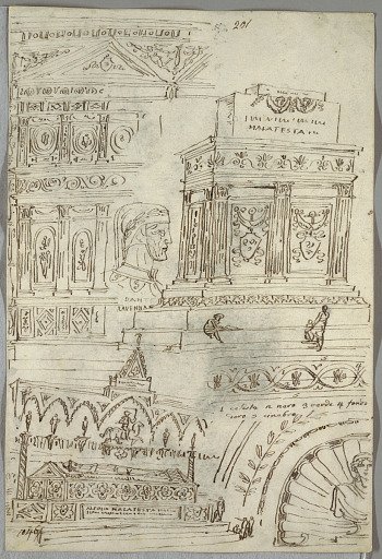 Decorative Study; Verso: Anatomical Studies of Heads