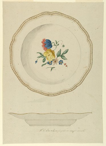 Design for a Painted Porcelain Soup Plate