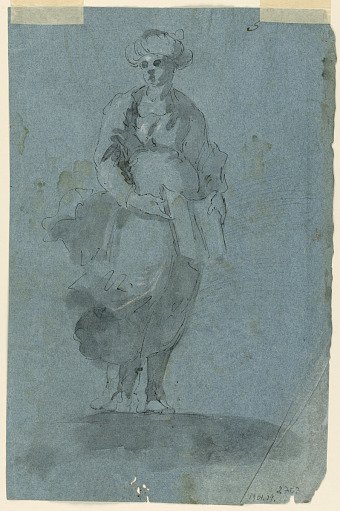 Sketches A) Sibyl (?); B) St. John preaching