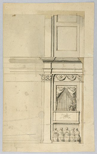 Elevation of a wall with a soloist singing