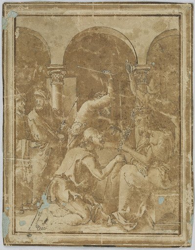 Copy of the Crowning with the thorns in the Small Passion by Albrecht Durer, published in 1511