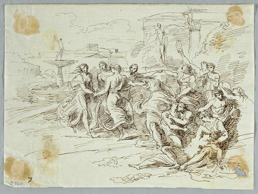 Bacchanalian Scene with Circle of Dancing Figures