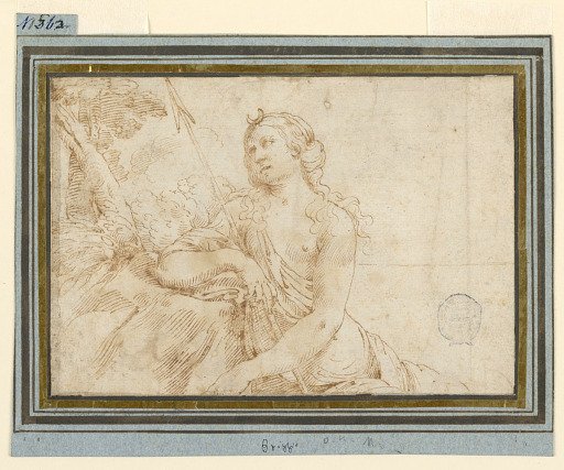 The Goddess Diana Leaning on an Outcropping