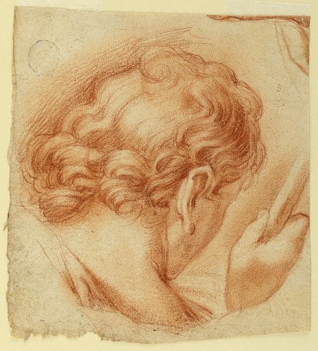 Study of the Back of a Young Man's Head and Raised Right Hand