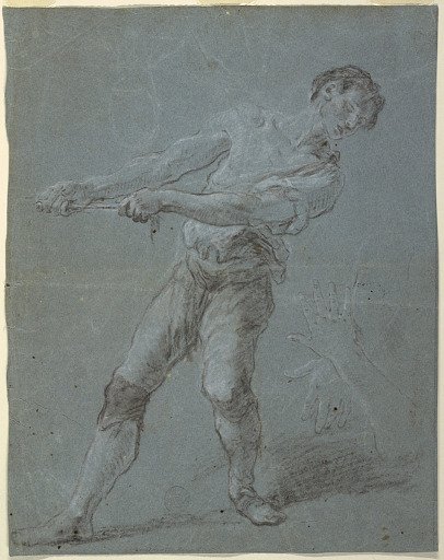 Young Man Pulling a Rope