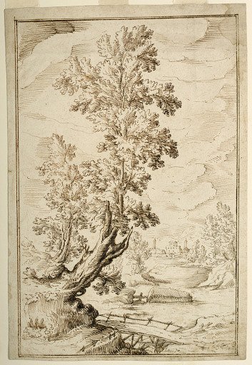 Landscape with Tree beside a Stream