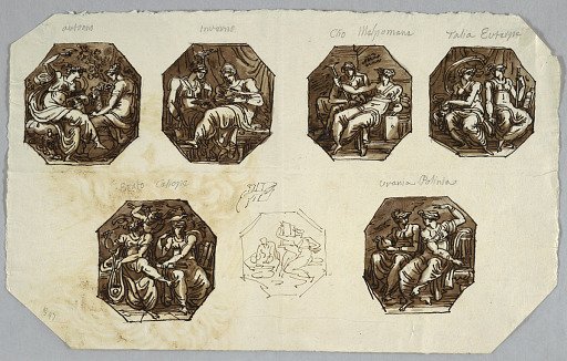 Autumn and Winter: Eight Muses in Pairs set in Octagons.