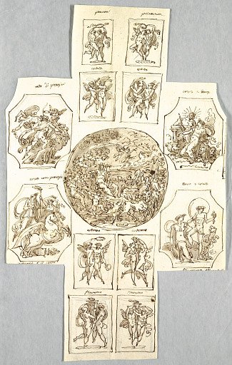 Decorative Project for Ceiling: Tondo with Triumph of Cerus