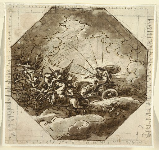 Apollo in his Chariot with Aurora, Sala Ottogonale, Palazzo Milzetti, Faenza