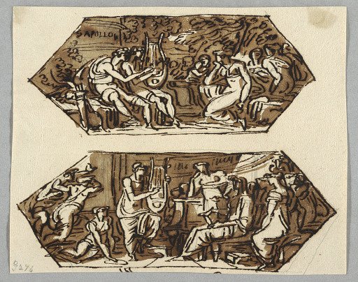 Orpheus Among the Muses; Orpheus Playing the Lyre