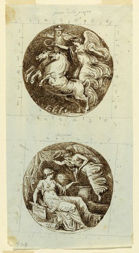 A Winged Victory Riding a Chariot; A Winged Victory Crowning Minerva; two roundels