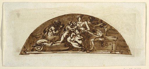 Lunette of Holy Family with St. Elizabeth and St. Joseph