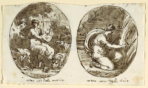 Orpheus, Ceres, Design for Vaulted Ceiling, Sala dei Legislatori, Palazzo Conti-Sinibaldi, Faenza
