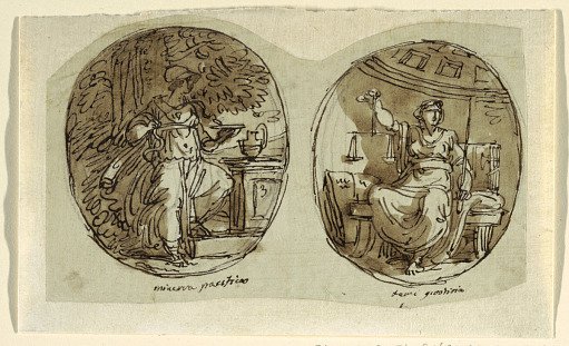 Minerva, Design for Vaulted Ceiling, Sala dei Legislatori, Palazzo Conti-Sinibaldi, Faenza