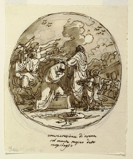 Ceiling Design for the Consecration of Numa, Sala di Numa Pompilius, Palazzo Milzetti, Faenza