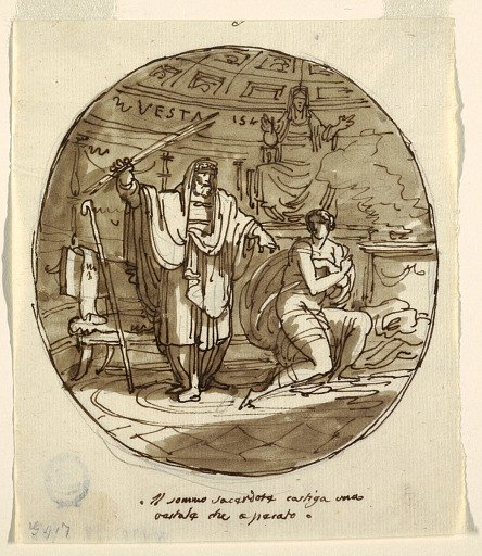 The High Priest Punishes a Vestal Virgin, Sala di Numa Pompilius, Palazzo Milzetti, Faenza