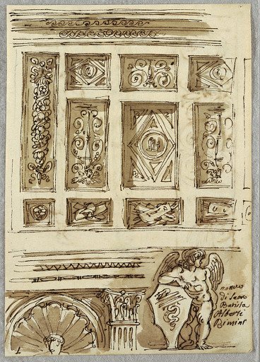 Sketchbook Page: Ceiling and Architectural Details, Tempio Malatestiano, Rimini