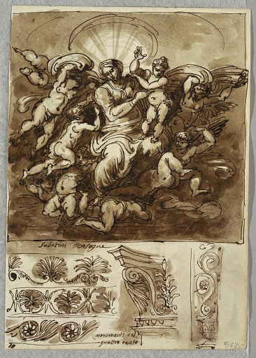 Madonna in Glory, Study after Bartolomeo Passeroti Bologna; Architectural Details