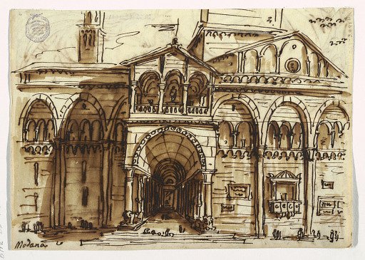The Facade of Modena Cath