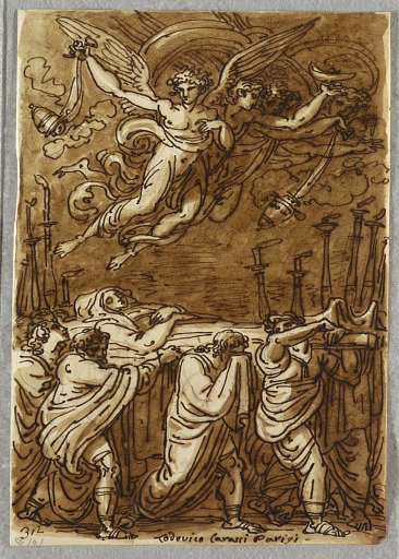 The Apostles Carrying the Body of the Virgin to the Tomb, Study after Lodovico Carracci