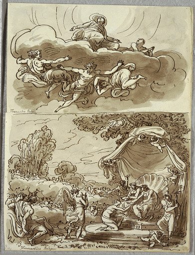 Saint in Ecstacy, After Franceschini; Classicized Version of Vision of St. Catherine of Vigri, Study after Franceschini