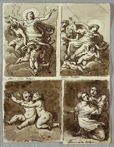 Lunette with St. Peter and St.Paul with St. Matthew and the Prophet Isaiah, Study after Sebastiano del Piombo