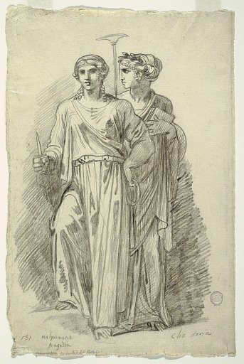 Melpomane, Muse of Tragedia and Clio, Muse of History