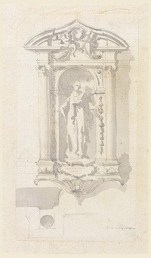 Niche with a Statue of a Female Saint