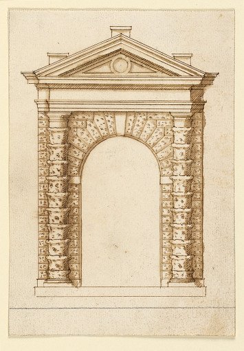 Elevation for a Rusticated Gateway with Tuscan Columns