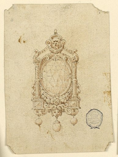 Design for a Brooch with Oval Diamond
