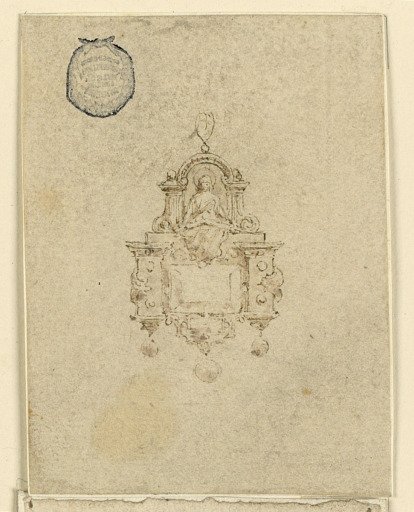 Design for a Pendant with Woman on Throne